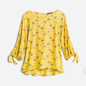 Papermoon yellow print crepe blouse Size 1X